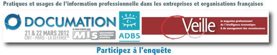 Enquête MIS2012 : « Pratiques et usages de l’information professionnelle dans les entreprises et organisations françaises.