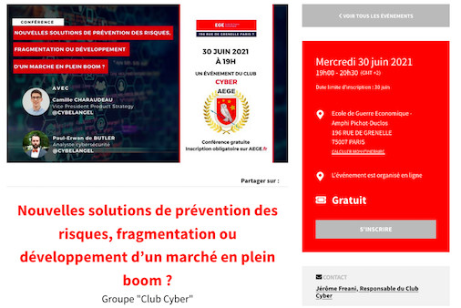 AEGE. 30 juin. Dernière conférence avant l'été et agenda du Club