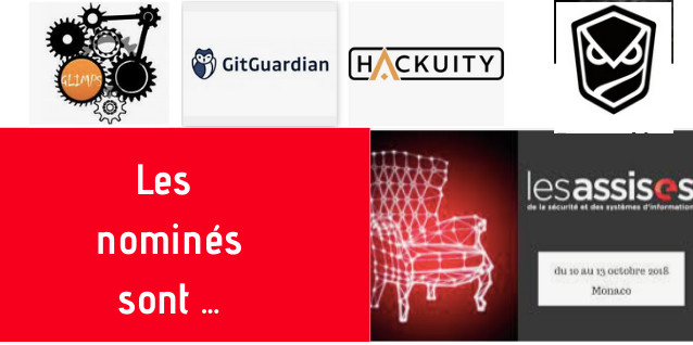 Prix de l'Innovation 21ème Assises de la Sécurité Monaco. Les nominés sont : GitGuardian, GLIMPS, Hackuity, PatrOwl