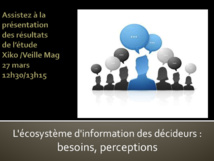 MIS2014. 27 mars - 12h30/13h15 Avant-Première "ETUDE " L'écosystème d'information des DECIDEURS : besoins, perceptions"