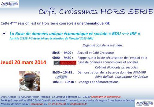 Save the date 20 mars 2014 - Café Croissant Hors Series - Ardans