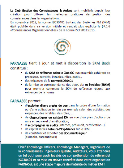 PARNASSE - 11 mai Webinar et 25 mai Séminaire : pourquoi et comment atteindre un nouveau stade de maturité pour votre Knowledge Management (KM) PARNASSE - 11 mai Webinar et 25 mai Séminaire : pourquoi et comment atteindre un nouveau stade de maturité pour votre Knowledge Management (KM)