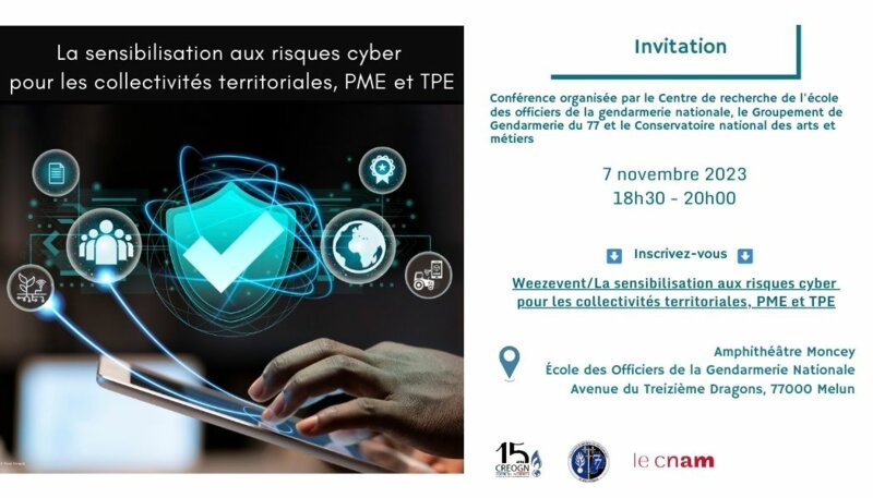 Agenda : Le 7 Novembre 2023 "La sensibilisation aux risques cyber pour les collectivités territoriales, PME et TPE"