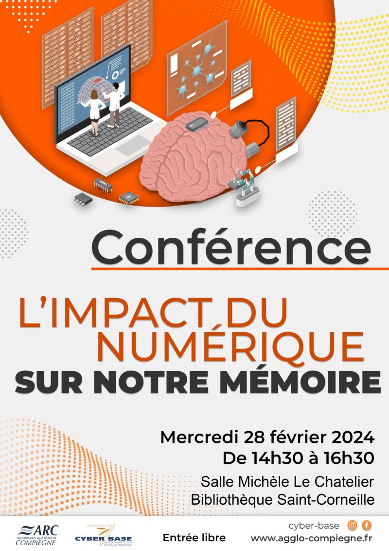 Agenda : le 28 Février  à 14h30, les Espaces Cyber-base au Cloître Saint-Corneille, salle Michèle LE CHATELIER