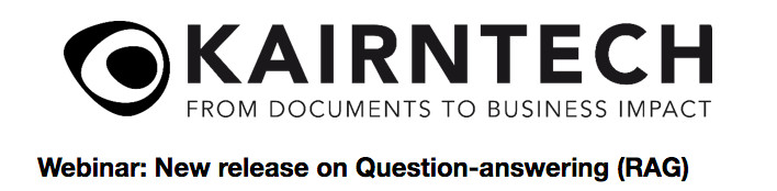 Jeudi 4 avril, 15h - Webinaire Kairntech  - Nouvelle version : Question-réponse (RAG) Génération Augmentée par la Récupération