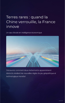 Terres rares et moteurs de rupture : l’intelligence économique au cœur de la confrontation Terres rares et moteurs de rupture : l’intelligence économique au cœur de la confrontation