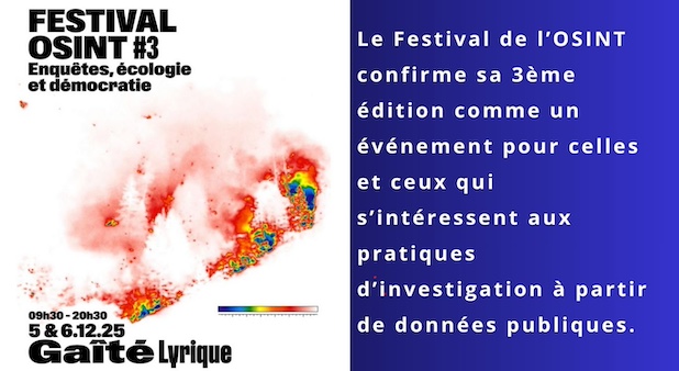 5 et 6 déc. Festival de l'OSINT.  Entre investigation, cinéma documentaire et sphères artistiques et militantes.