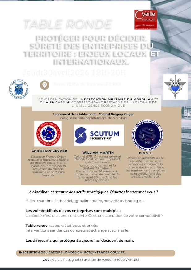 30 avril 2026. PROTÉGER POUR DÉCIDER. SÛRETÉ DES ENTREPRISES DU TERRITOIRE : ENJEUX LOCAUX ET INTERNATIONAUX.