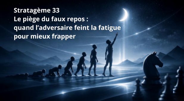 Stratagème 33 — Le piège du faux repos : quand l’adversaire feint la fatigue pour mieux frapper