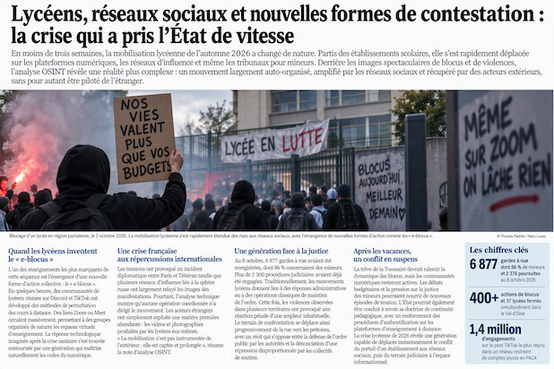 Lycéens, réseaux sociaux et nouvelles formes de contestation : la crise qui a pris l’État de vitesse. Note d'analyse OSINT.