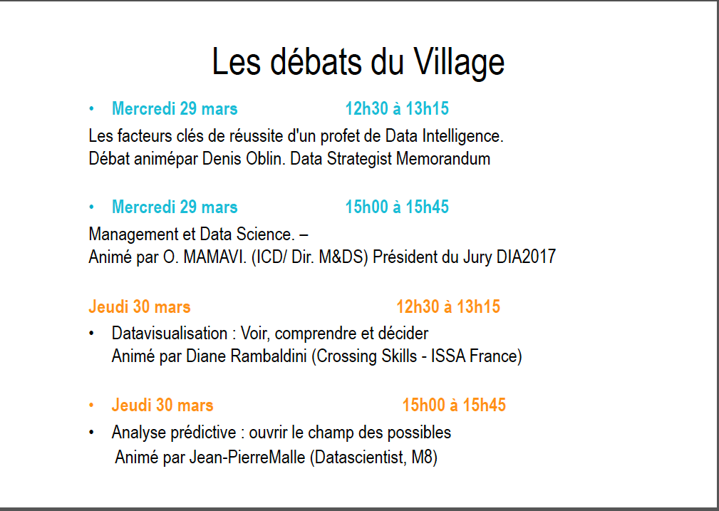 PROGRAMME VILLAGE DATA INTELLIGENCE FORUM - VENEZ DEVOUVRIR L'AVENIR DE LA DATA AVEC VEILLE MAGAZINE