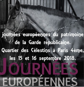 Journées européennes du patrimoine de la Garde républicaine. Quartier des Célestins à Paris 4ème,  les 15 et 16 septembre 2018.