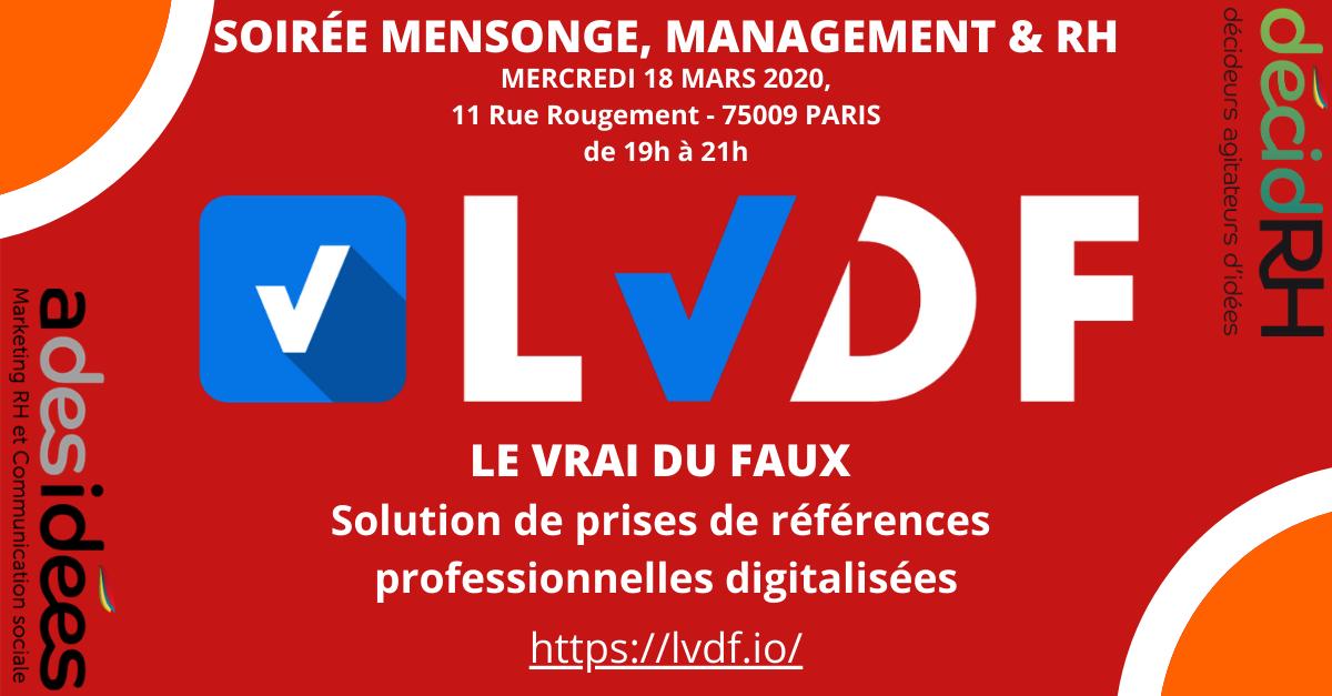  Mensonge, Management et Ressources Humaines » se déroulera le mercredi 18 mars 2020