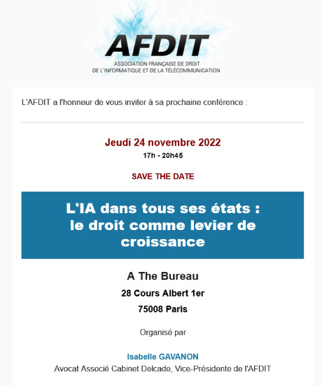 Agenda : L'IA dans tous ses états, AFDIT, 24 novembre 2022, Paris