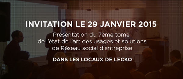 Agenda : Etat de l'art des RSE tome 7 le 29 janvier - Evénement Lecko