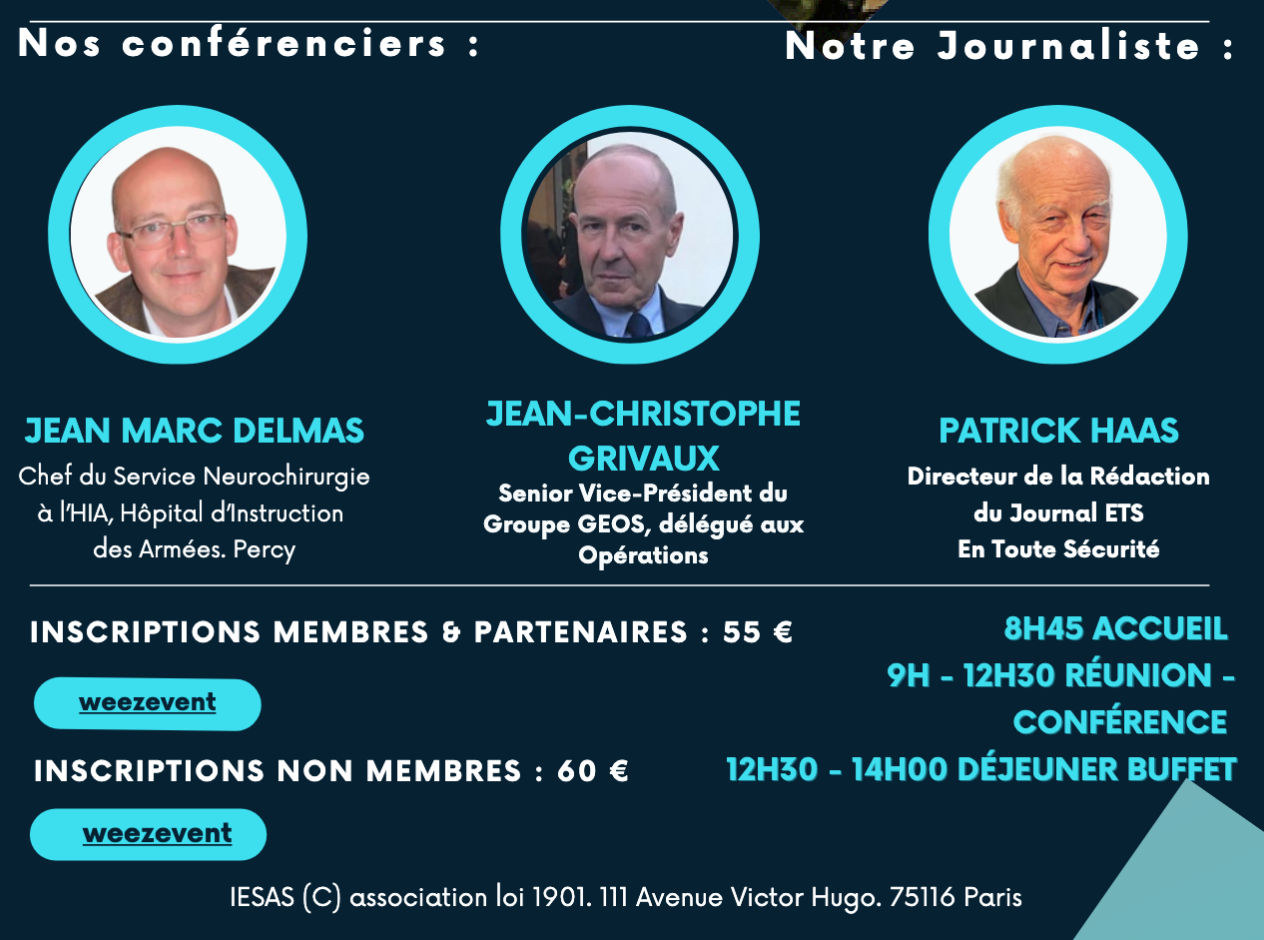 15 avril 2025 - « Santé et Sécurité : Médecine de guerre », protection, sécurisation et rapatriement. Conférence IESAS