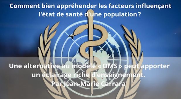 Comment bien appréhender les facteurs influençant l'état de santé d'une population ? Une alternative au modèle « OMS » peut apporter un éclairage riche d’enseignement. Par Jean-Marie Carrara
