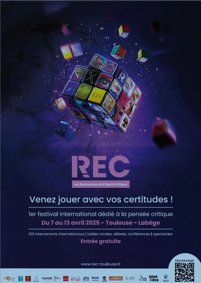 Agenda : 7 au 13 Avril 2025 "Rencontres de l'Esprit Critique (REC)  à Toulouse