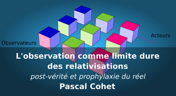 L’observation comme limite dure des relativisations, post-vérité et prophylaxie du réel. Pascal Cohet