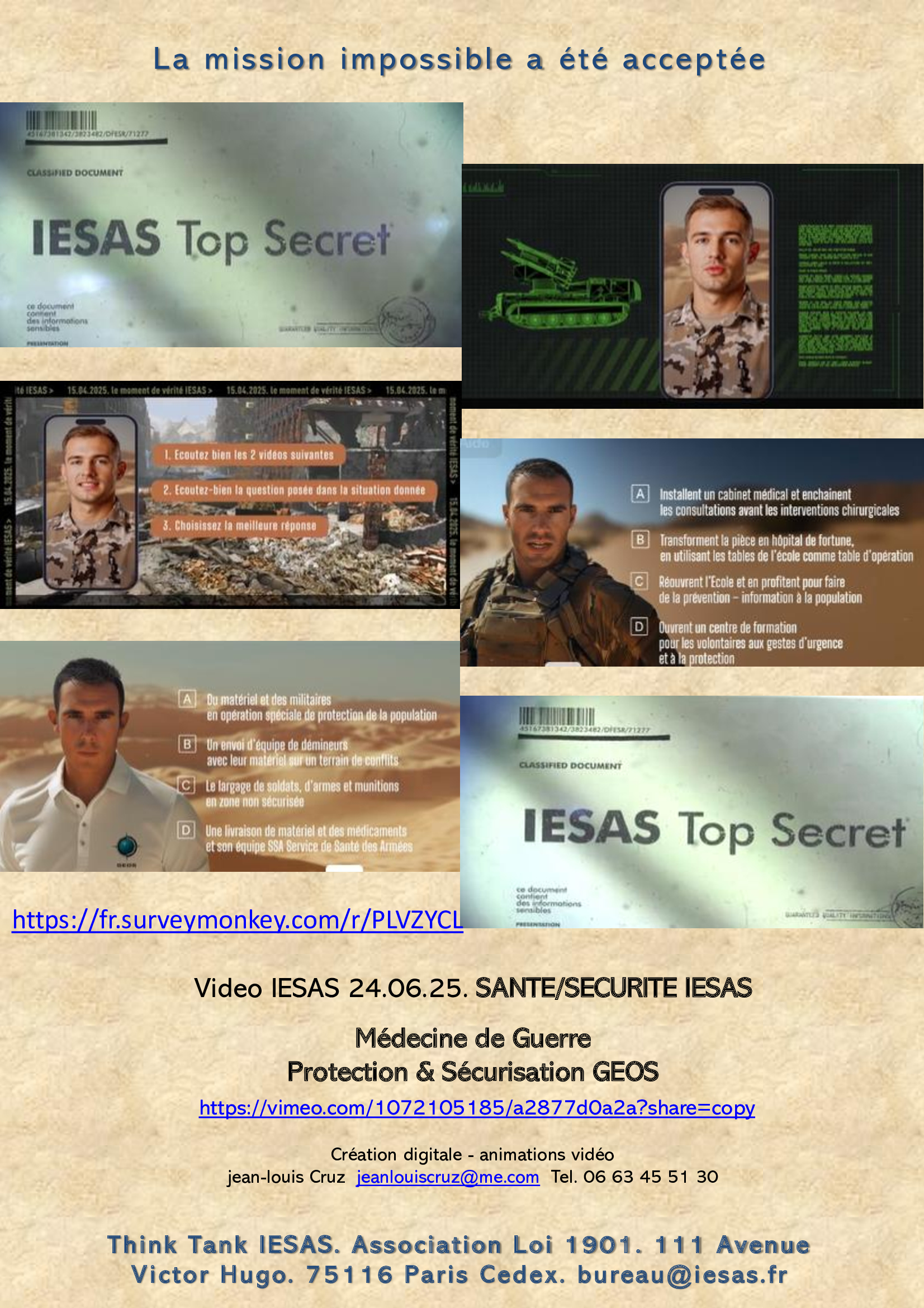 Retour en images sur la conférence MEDECINE DE GUERRE et de conflits Protection - sécurisation. IESAS