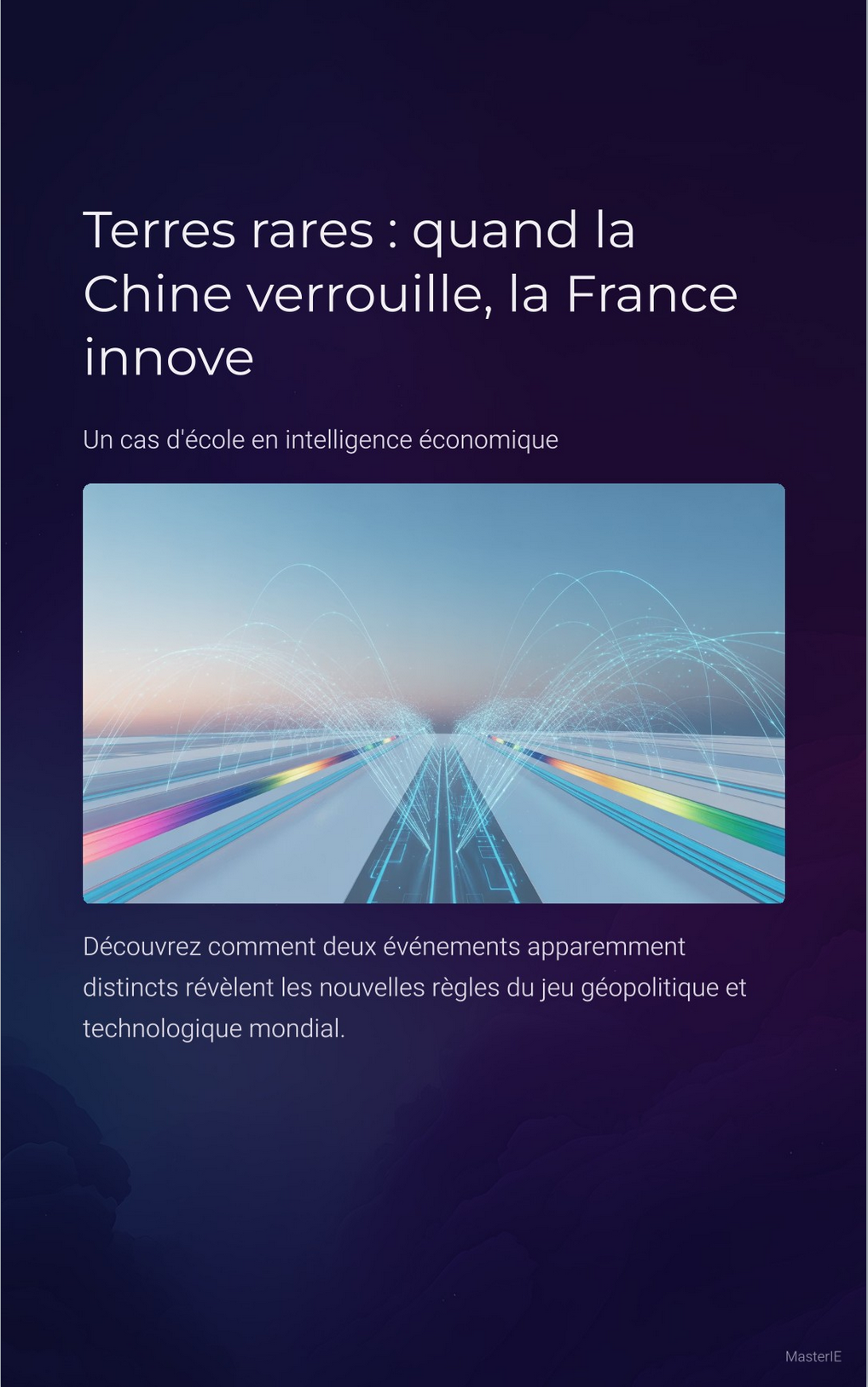 Terres rares et moteurs de rupture : l’intelligence économique au cœur de la confrontation Terres rares et moteurs de rupture : l’intelligence économique au cœur de la confrontation