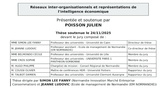 Comment les dirigeants s’approprient — ou non — l’intelligence économique. Julien Poisson. Université de Caen Normandie