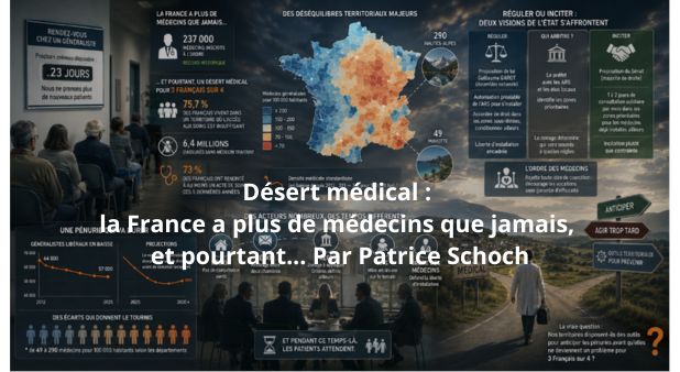 Désert médical : la France a plus de médecins que jamais, et pourtant... Par Patrice Schoch