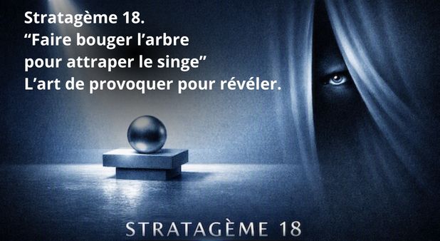 Stratagème 18. “Faire bouger l’arbre pour attraper le singe”  L’art de provoquer pour révéler.