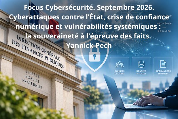 Focus Cybersécurité. Septembre 2026. Cyberattaques contre l’État, crise de confiance numérique et vulnérabilités systémiques : la souveraineté à l’épreuve des faits. Yannick Pech